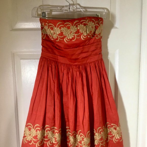 Girls From Savoy Dresses & Skirts - Beautiful Embroidered Red Strapless Dress!